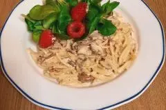 Resteverwertung: Spaghetti mit Champignon-Rahmso&szlig;e