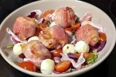 Knusprige Bacon-Mozzarellabällchen aus der Heißluftfritteuse