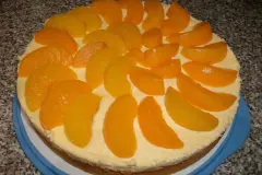 Schneller Pfirsichkuchen mit Paradiescreme