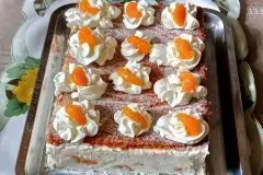 Viereckige Quark-Mandarinen-Sahne-Torte